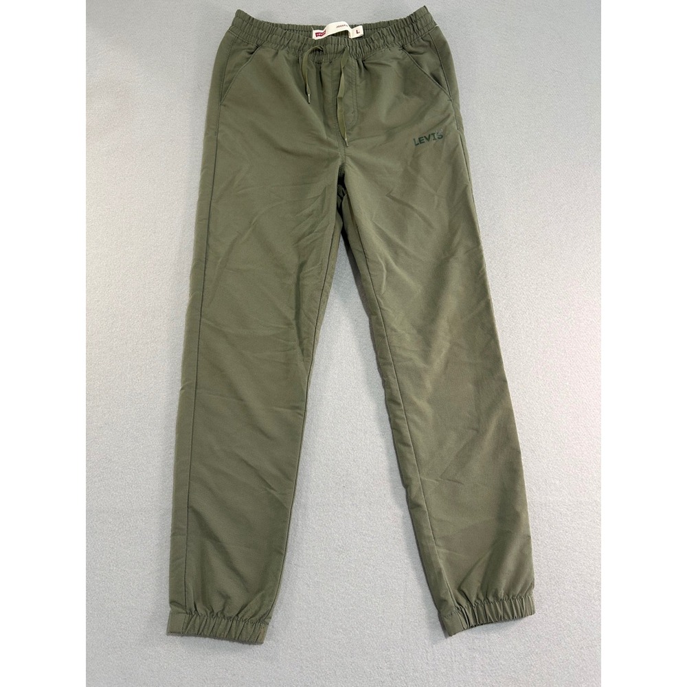 Levi's Jogger Pants Boys‎ Size L Olive Green Elastic Waist Drawstring Cuffs